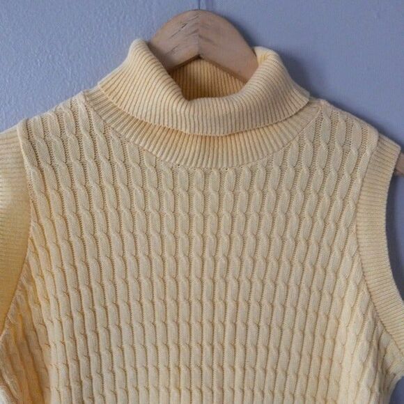 Vintage Carolina Colours Turtleneck Sleeveless Sweater-Size 14/16-Cable Knit - Picture 2 of 8